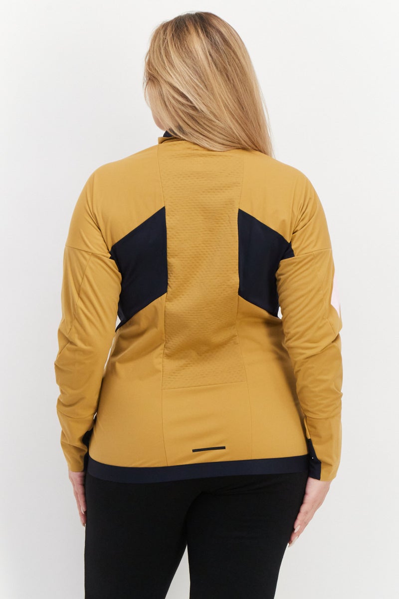 Adidas جاكيت تدريب طويل الأكمام للنساء، لون بني مدمج - Image 4